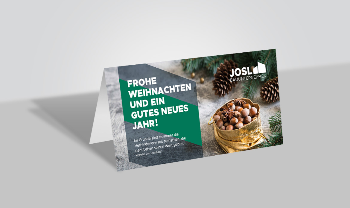 Gestaltung Weihnachtskarte | Bauunternehmen Josl GmbH